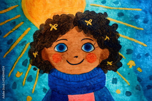 Girl with Curly Hair