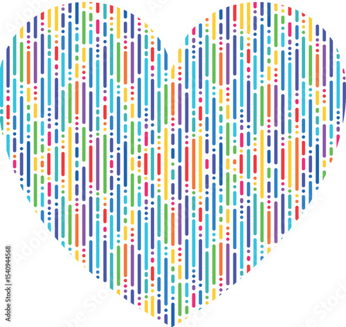 heart made of colorful dots