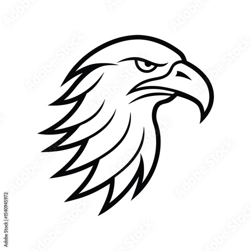 Majestic eagle head with dynamic feathers flowing backwards a powerful banner or advertisement design