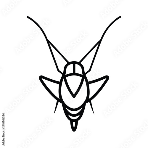 Detailed grasshopper head silhouette high resolution vector graphic for banners advertisements and logos