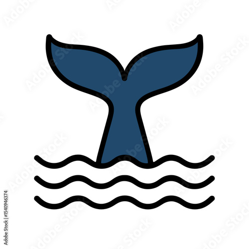 A stylized illustration of a whale tail breaching the water's surface, rendered in a vibrant and modern artistic style.