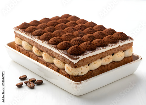 chocolate cake isolated on white
