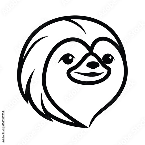 High resolution sloth head silhouette illustration perfect for banners advertisements and logos available in various color modes including cmyk grayscale and rgb