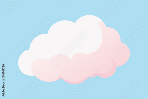Pink clouds on a blue sky vector illustration with a seamless cloudscape pattern