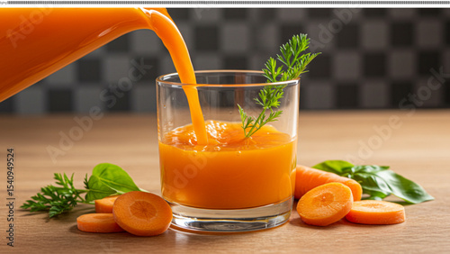 Freshly Squeezed Carrot Juice Healthy and Delicious Drink Recipe