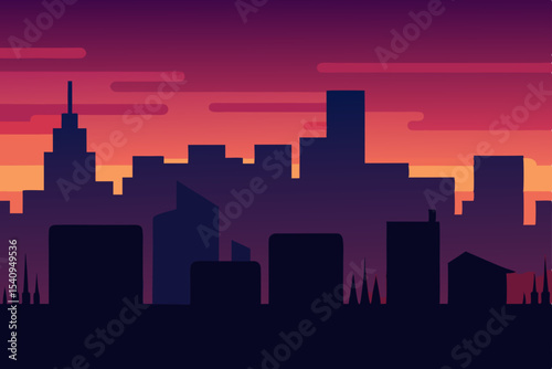 Dramatic sunset cityscapes of Los Angeles and Seattle, featuring iconic building silhouettes and urban architecture