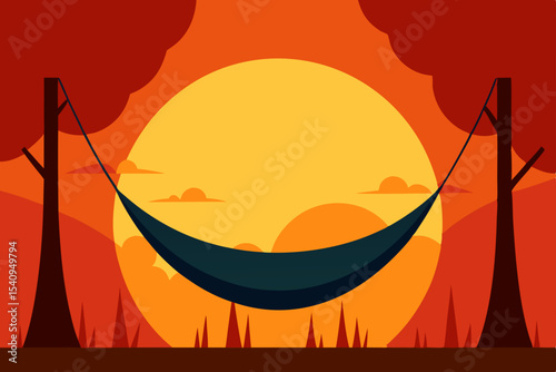 Silhouette of a girl on a swing, boat, or in a hat, enjoying a summer sunset sail on the ocean