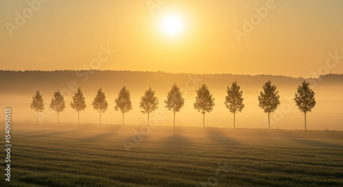  Saplings Against a Rising Sun