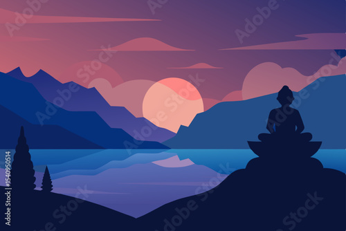 Serene Sunset Finding Peace and Tranquility in Nature's Embrace