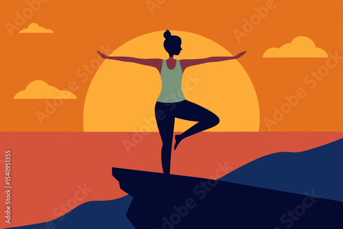 Sunset Yoga Finding Balance and Serenity on a Clifftop
