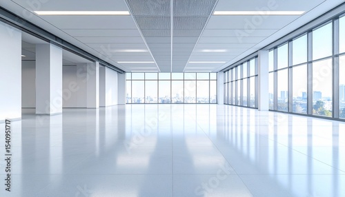 Wallpaper Mural Modern Empty Office Space with City View Torontodigital.ca