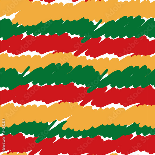 seamless pattern with colors of juneteenth flag in doodle style. Element for poster design banner decoration prints postcards backgrounds wallpaper wrapping packaging textile banner