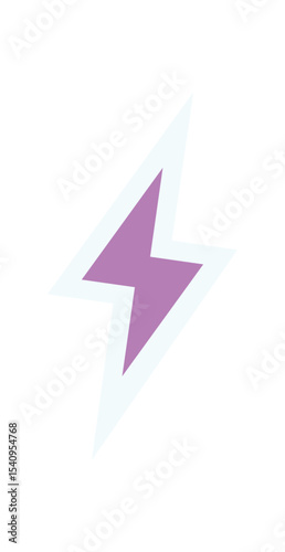Bold geometric abstract icon sticker. Minimal shape and symbol of lightning. Modern element of brutalism, Y2K style, graphic aesthetic. Perfect for contemporary projects, branding, or design needs.