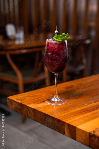 A blackberry mojito