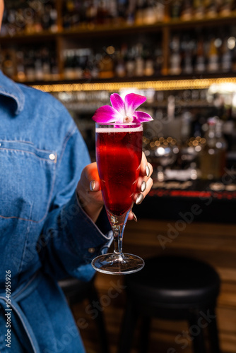 Cocktail in hand