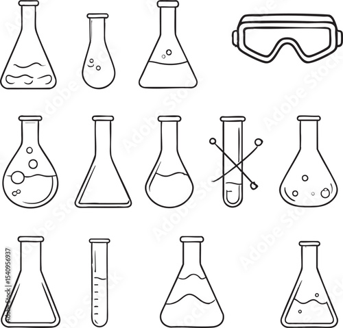 Line Art Icon Set Question Mark, Idea Bulb, Gear, and Brain – A Comprehensive Collection for Design Projects