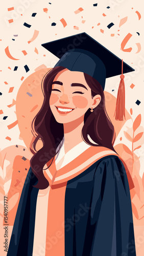 Happy graduate at graduation ceremony