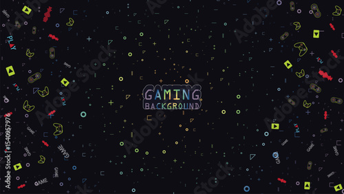 Flat Colorful Gaming Icons Seamless Pattern for Digital Background and Entertainment Wallpaper