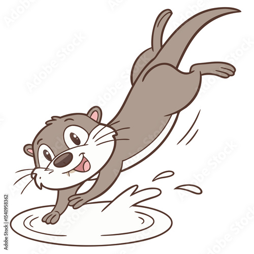 playful  otter  river  transparent

