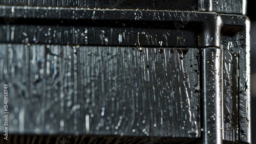 Close-Up of Pressure-Worn Metal Piece with Residue and Particle Texture
