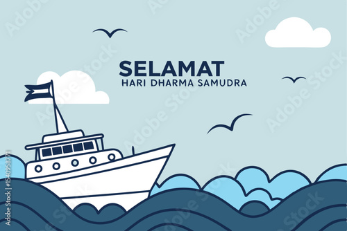 Navy Commemoration Banner for Hari Dharma Samudera Indonesia. Not AI-Generated