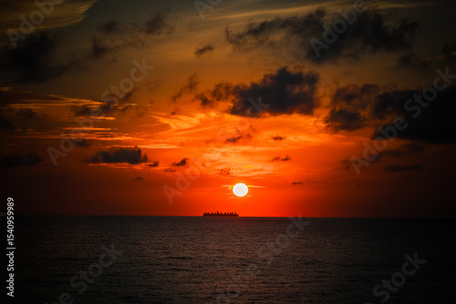 sunset over the The beauty of a sunset 