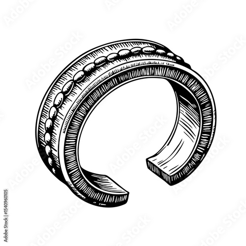 Vintage sketch of a decorative bracelet with detailed design  
