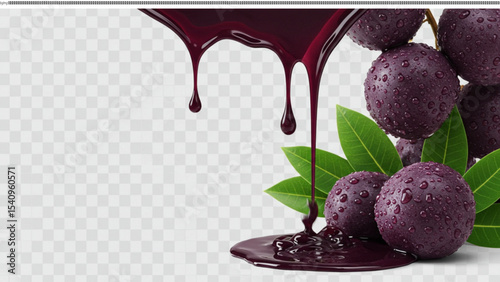 Luscious Dark Berries and Rich Sauce A Delicious Culinary Image