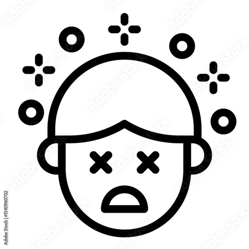 drunk face outline icon for alcohol abuse symptom