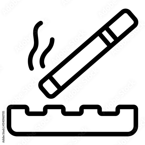 smoking cigarette outline icon for nicotine addiction