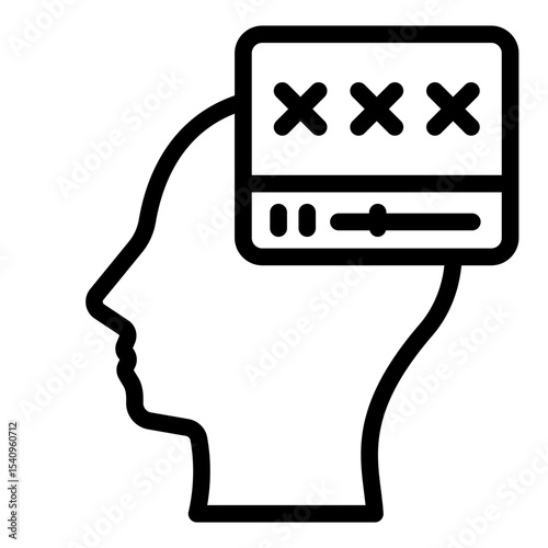 head screen outline icon for pornographic media addiction