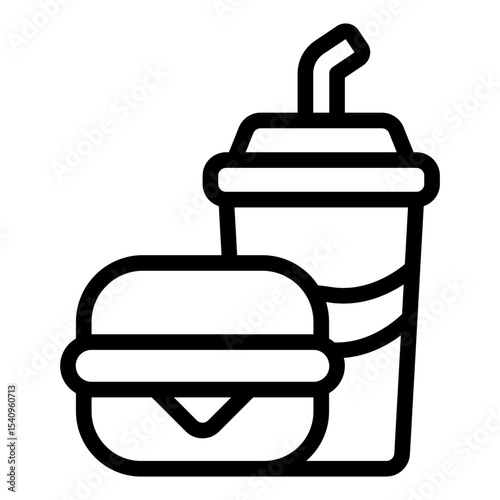 fast food outline icon for junk food craving behavior