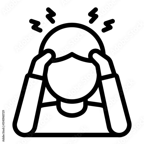 depressed person outline icon for mental health condition