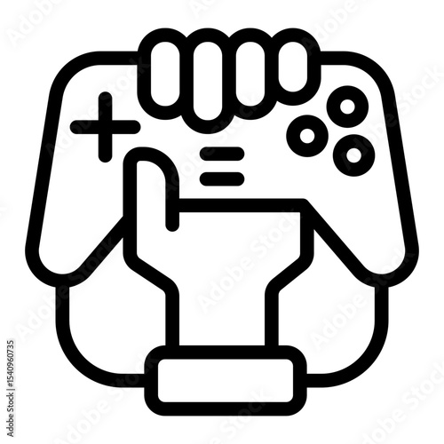 game controller outline icon for gaming addiction