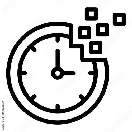 melting clock outline icon for lost time in addiction