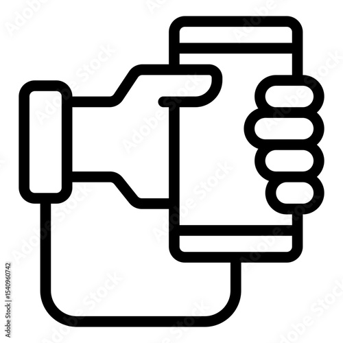 phone grip outline icon for digital screen obsession