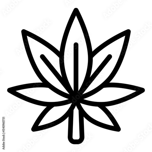 marijuana leaf outline icon for cannabis use addiction
