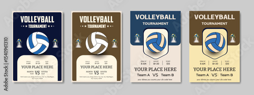 volleyball, tournament, poster, flyer, sport, competition, event, game, match, retro, vintage, design, illustration, graphic, template, blue, brown, cream, badge, label, announcement, advertising, adv