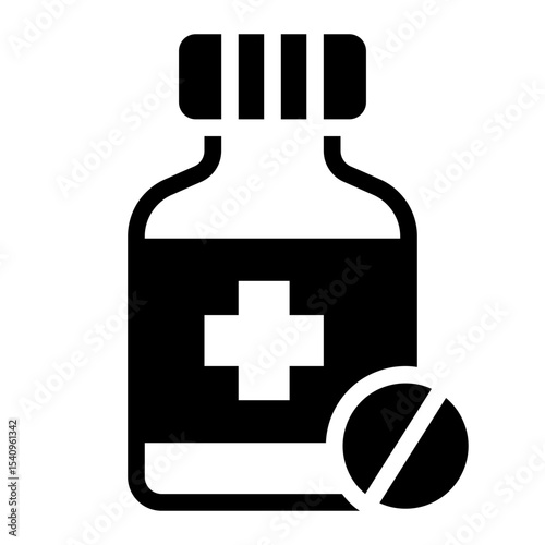 painkiller pill glyph icon for medical drug misuse
