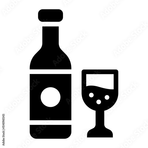 alcohol bottle glyph icon for addiction substance use