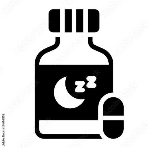 sleep aid glyph icon for sedative medication misuse