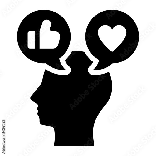 social media glyph icon for behavioral digital addiction