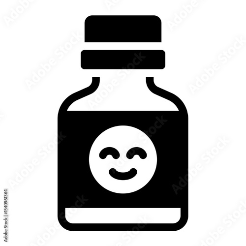 antidepressant bottle glyph icon for medication use