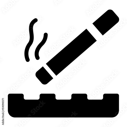 smoking cigarette glyph icon for nicotine addiction
