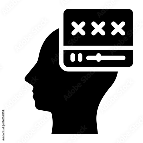 head screen glyph icon for pornographic media addiction
