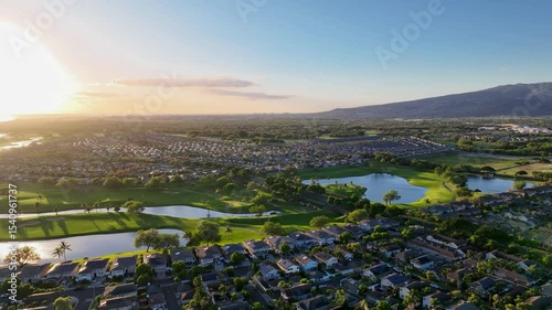 Golden Hour over Hoakalei Golf Course in Ewa Beach