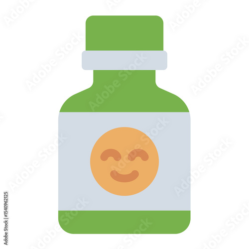 antidepressant bottle flat icon for medication use