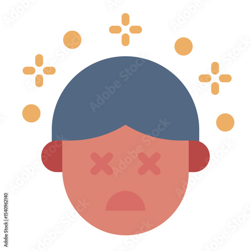drunk face flat icon for alcohol abuse symptom