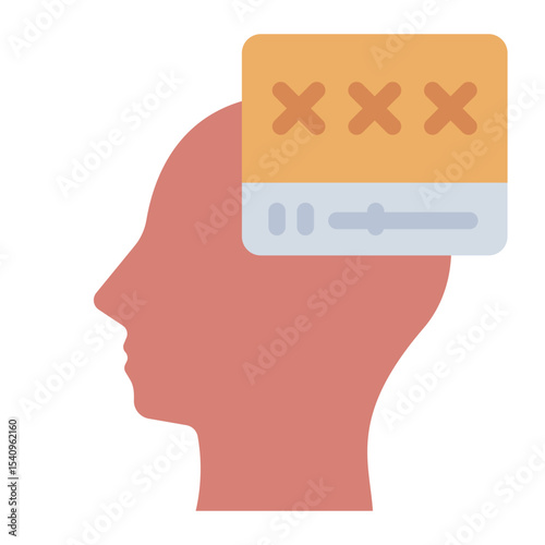 head screen flat icon for pornographic media addiction