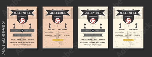 volleyball, tournament, flyer, poster, event, sports, competition, game, team, design, graphic, illustration, template, announcement, invitation, registration, advertising, promotion, blue, beige, mod